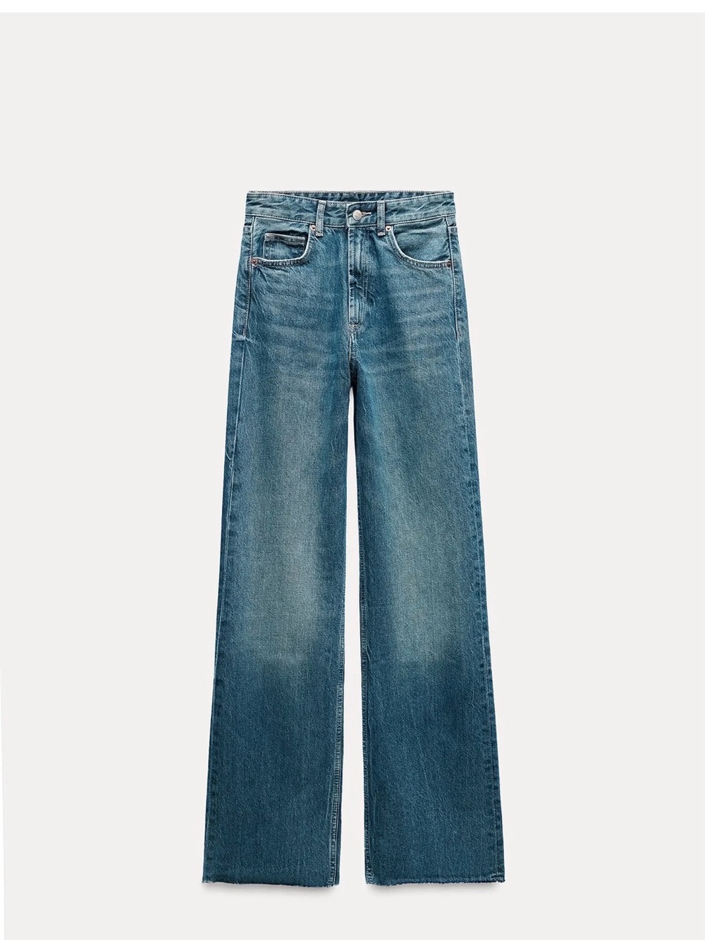 Zara Wide-Leg High-Rise Jeans in Faded Blue